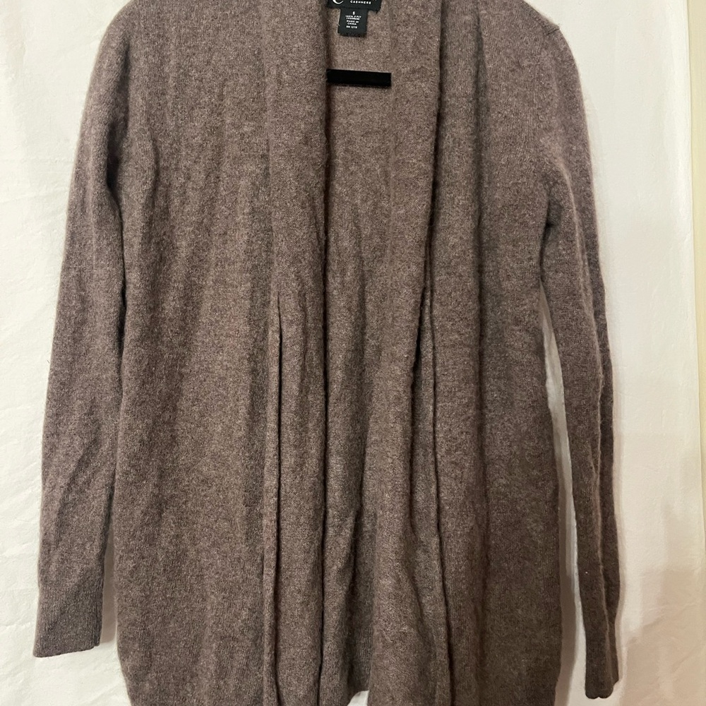 Bloomingdale's Taupe Women's Cashmere Cardigan Size S